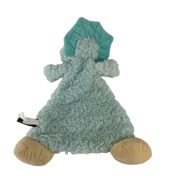 Demdaco Green Dinosaur Lovey 14" Triceratops Baby Security Blanket Rattle - Picture 3 of 5